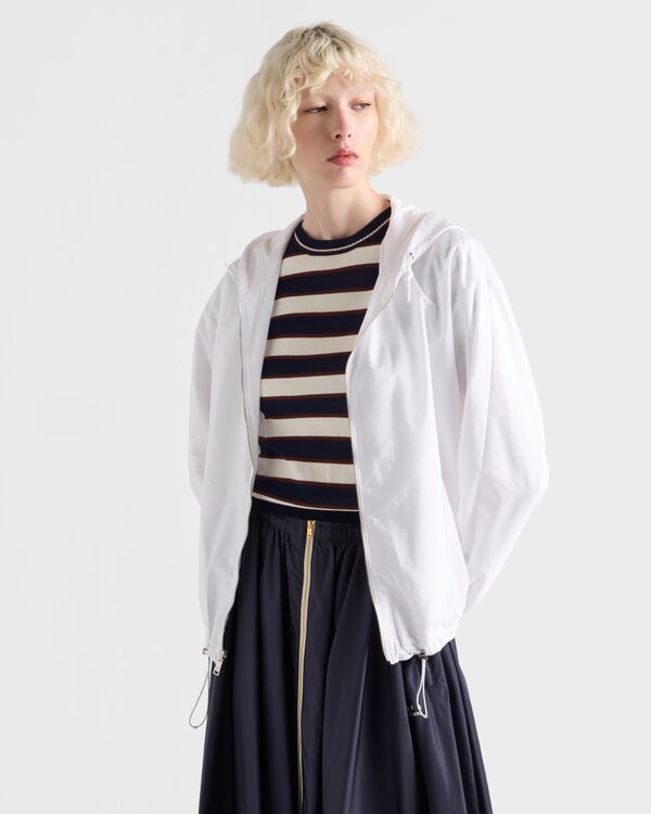 Striped crew-neck cotton sweater - Navy Blue/Natural Striped crew-neck cotton sweater - Navy Blue/Natural