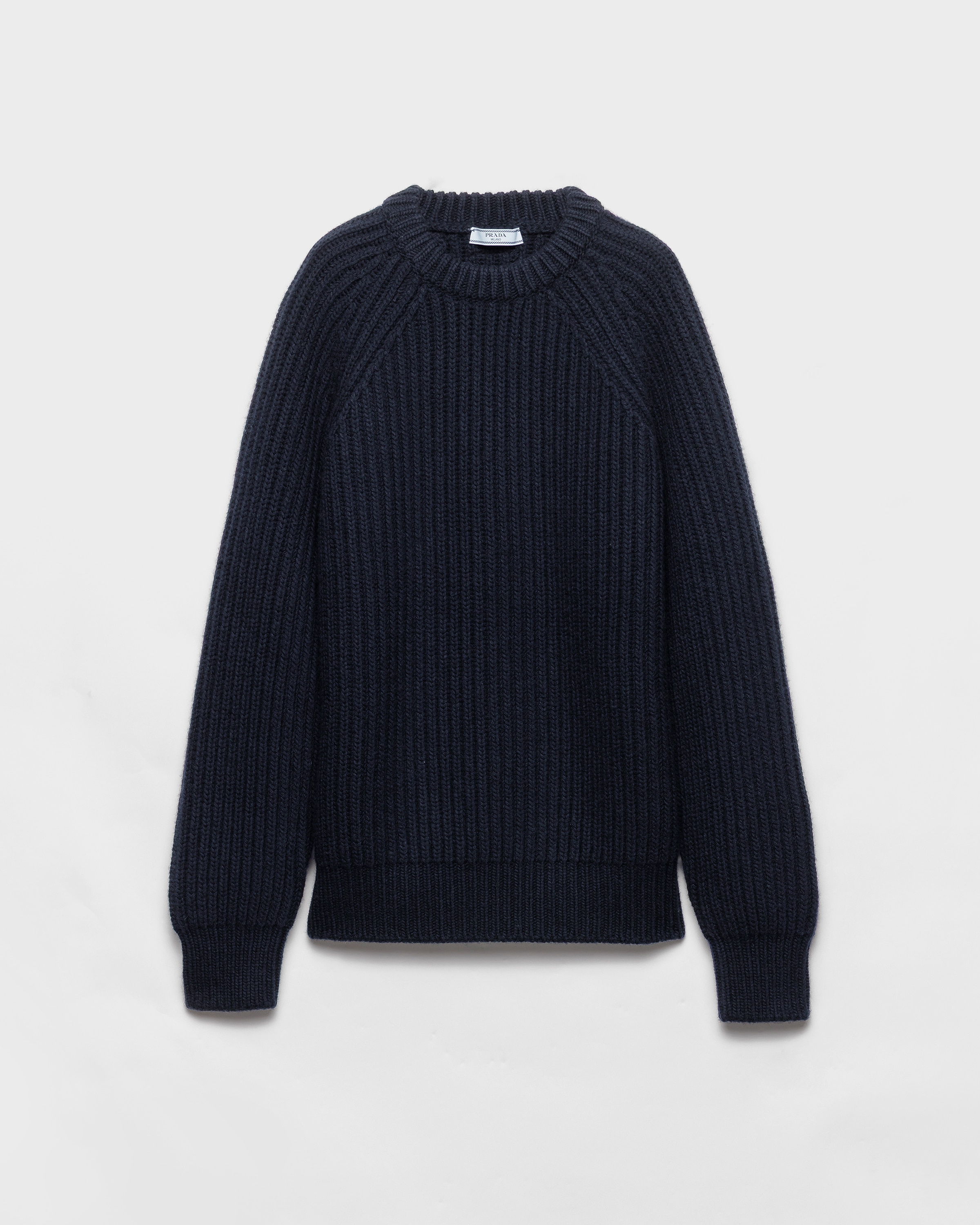 Prada Wool And Cashmere Crew-neck Sweater, Woman, Navy, Size 42