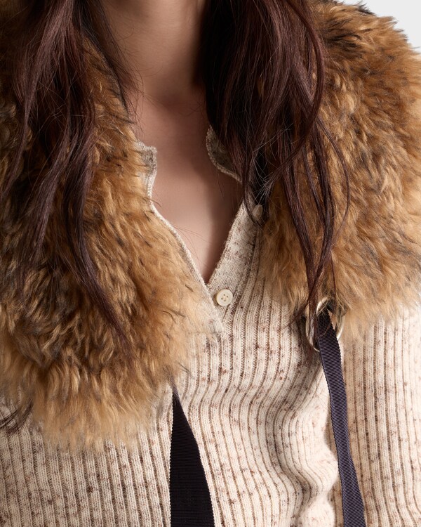 Wool and linen polo sweater - Natural Wool and linen polo sweater - Natural