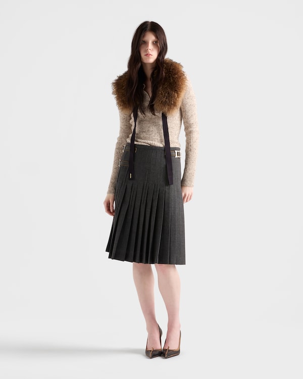 Wool and linen polo sweater - Natural Wool and linen polo sweater - Natural