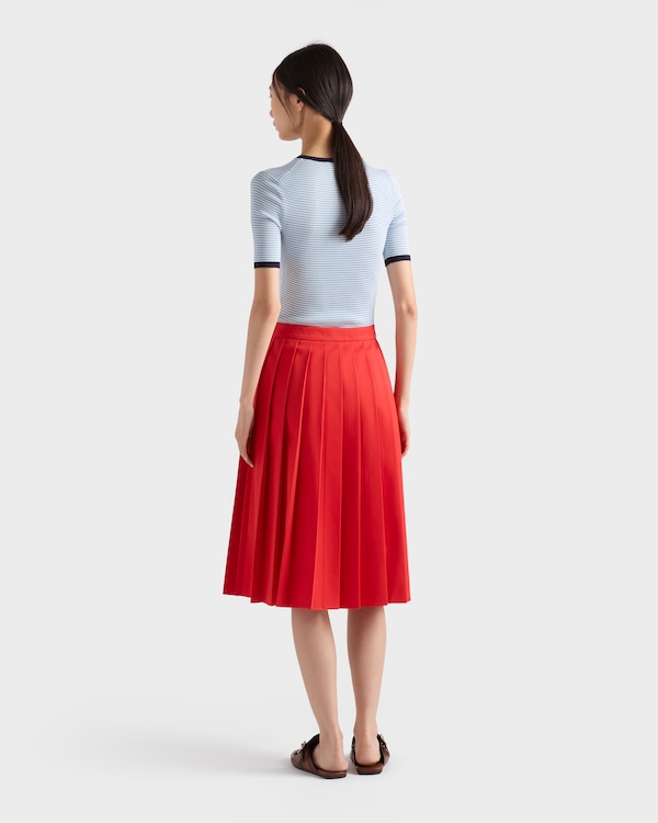 Striped silk crew-neck sweater - Baby Blue/White Striped silk crew-neck sweater - Baby Blue/White