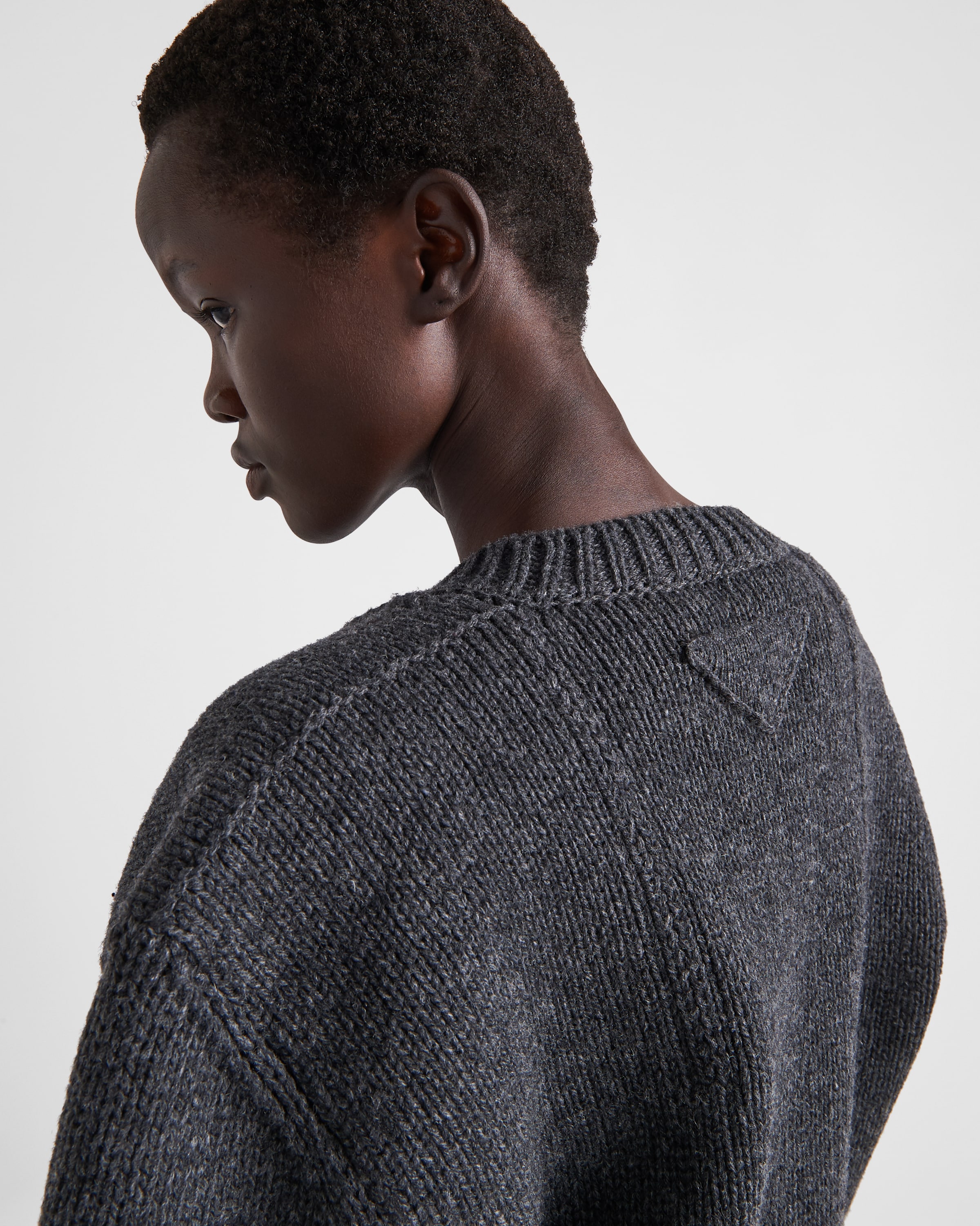 Wool and cashmere V neck sweater