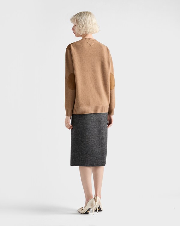 Cashmere, wool and suede sweater Cashmere, wool and suede sweater