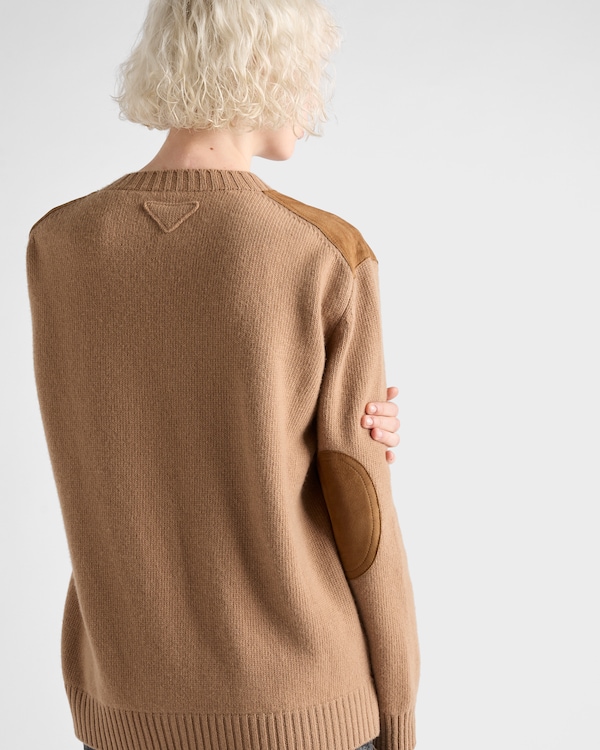 Cashmere, wool and suede sweater Cashmere, wool and suede sweater