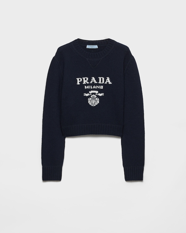 PRADA プラダ カシミヤ混 ニット Vネック 黒 薄手 サイズ52 PRADA プラダ カシミヤ混 ニット Vネック 黒 薄手 サイズ52 トップス