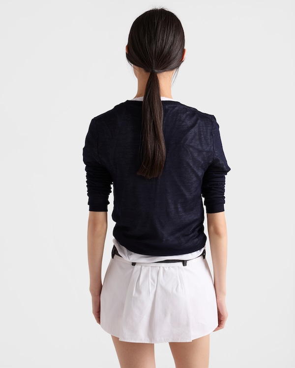 Cashmere and silk crew-neck sweater - Navy Cashmere and silk crew-neck sweater - Navy