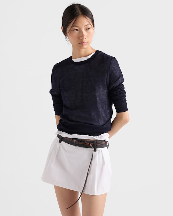 Cashmere and silk crew-neck sweater - Navy Cashmere and silk crew-neck sweater - Navy