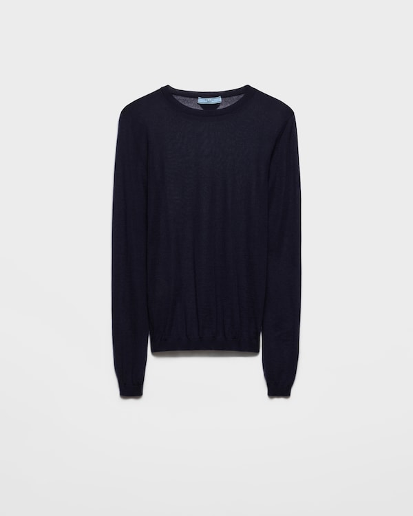 Cashmere and silk crew-neck sweater - Navy Cashmere and silk crew-neck sweater - Navy