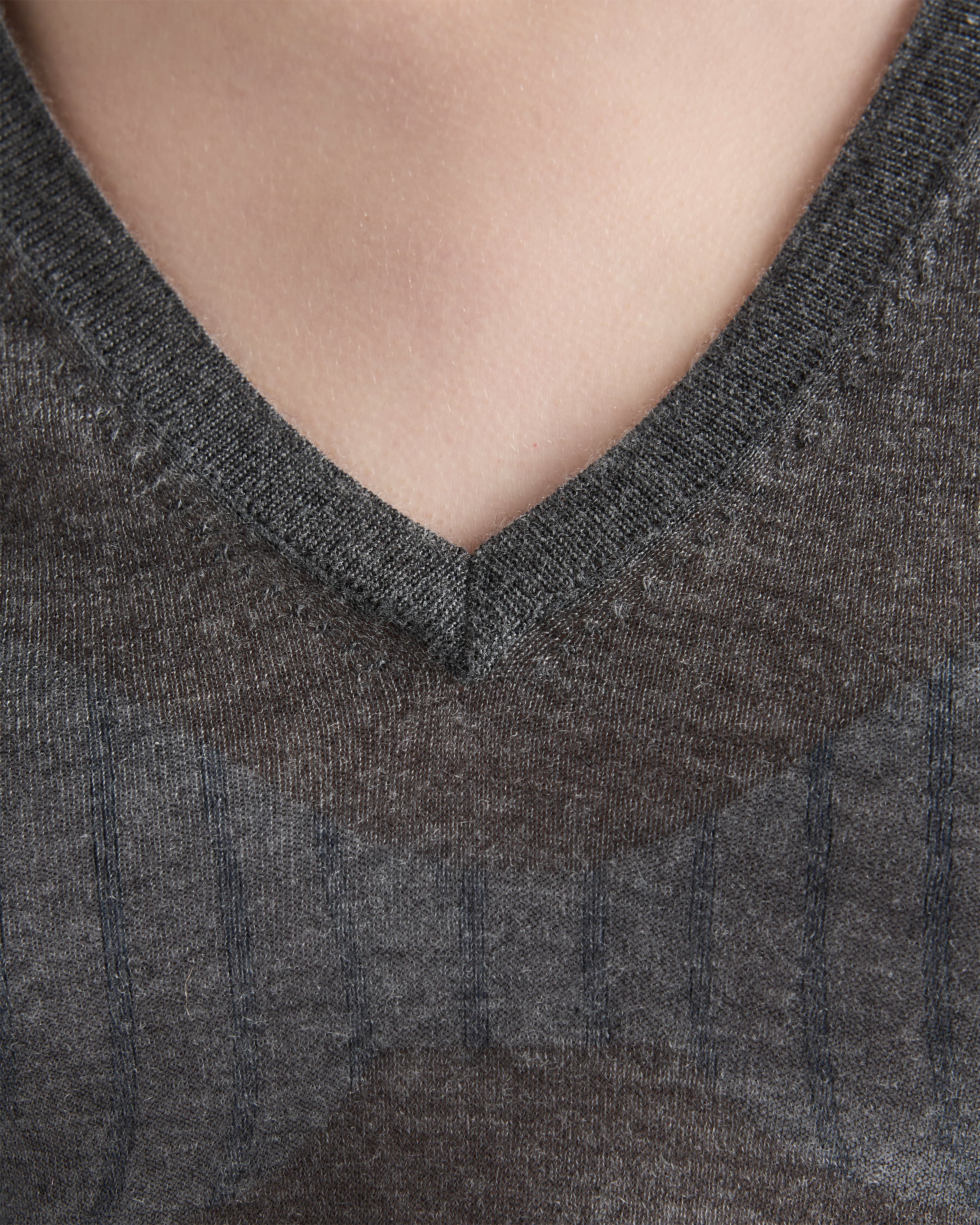Slate Gray Cashmere And Silk V-neck Sweater | PRADA