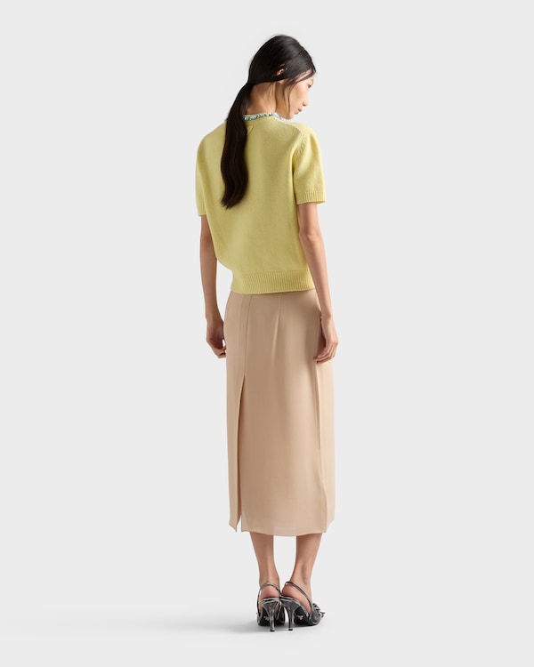 Wool and cashmere crew-neck sweater - Lemon Yellow Wool and cashmere crew-neck sweater - Lemon Yellow