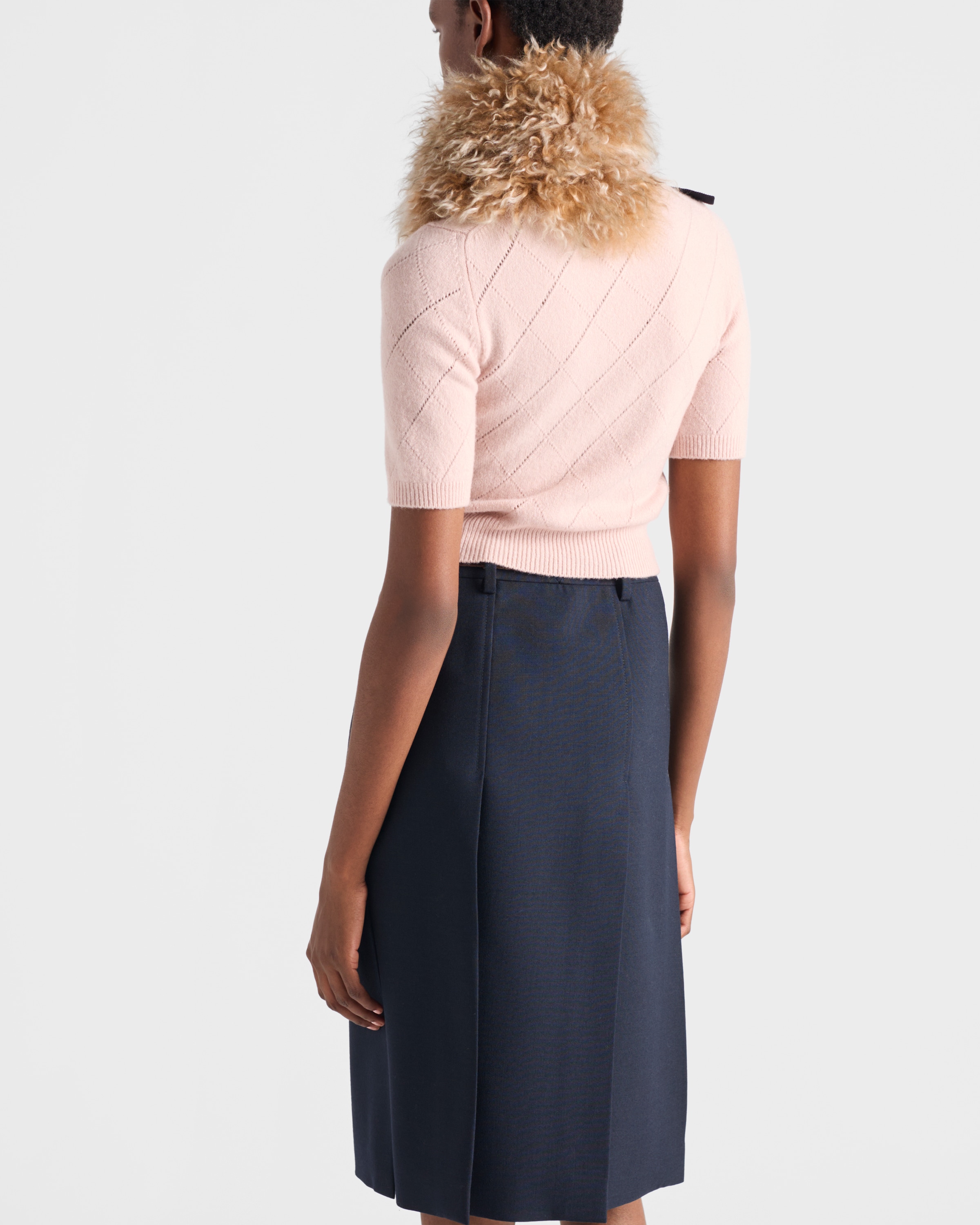 ピンク カシミヤ 半袖セーター | PRADA