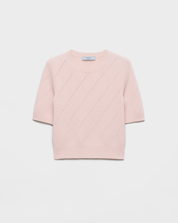 كنزة كشمير بأكمام قصيرة كنزة كشمير بأكمام قصيرة