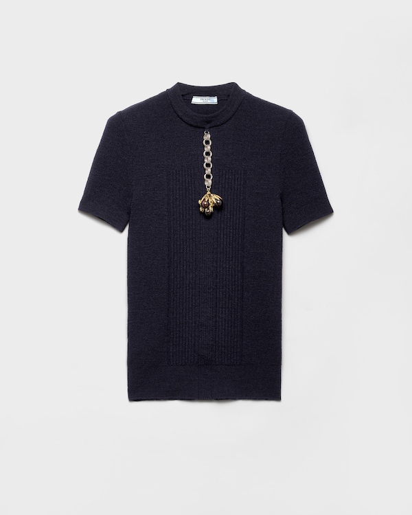 PRADA グレー Vネック セーター PRADA / プラダ | ウールVネックカーディガン | 42 | グレー