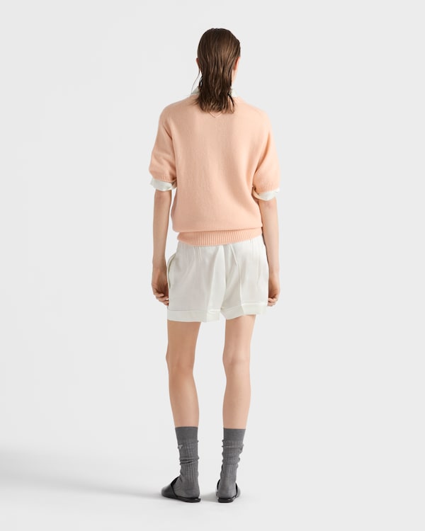 Wool and cashmere crew-neck sweater - Apricot Wool and cashmere crew-neck sweater - Apricot