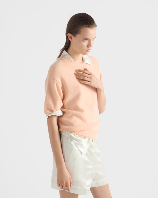 Wool and cashmere crew-neck sweater - Apricot Wool and cashmere crew-neck sweater - Apricot