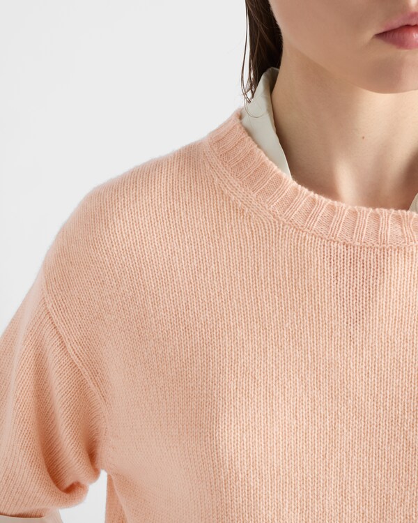 Wool and cashmere crew-neck sweater - Apricot Wool and cashmere crew-neck sweater - Apricot