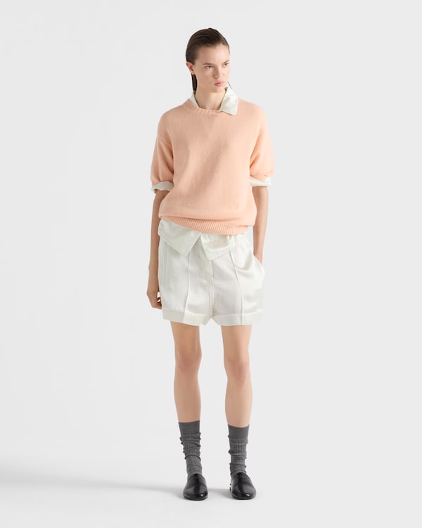 Wool and cashmere crew-neck sweater - Apricot Wool and cashmere crew-neck sweater - Apricot