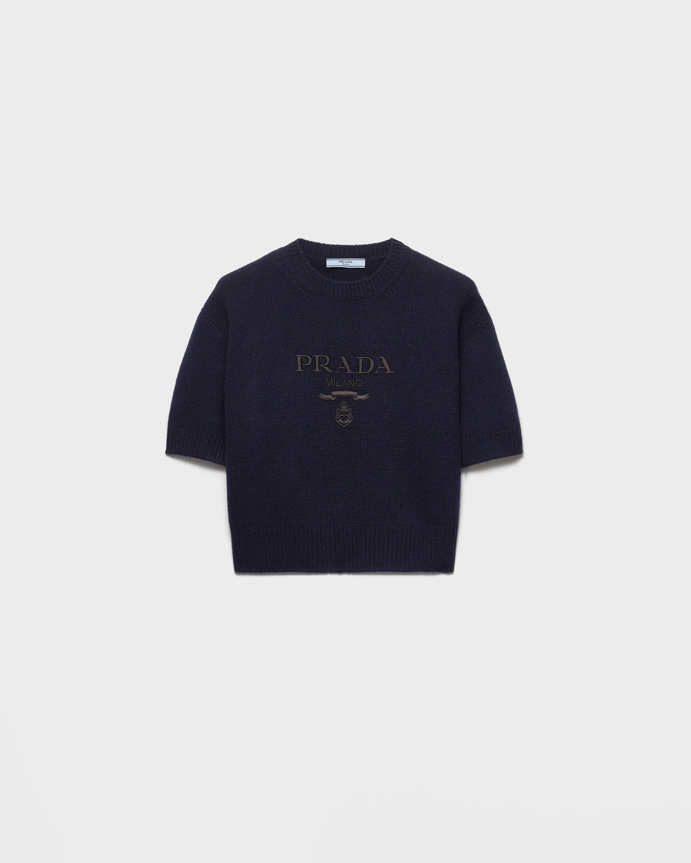 Prada Wool And Cashmere Crew-neck Sweater, Woman, Navy, Size 42