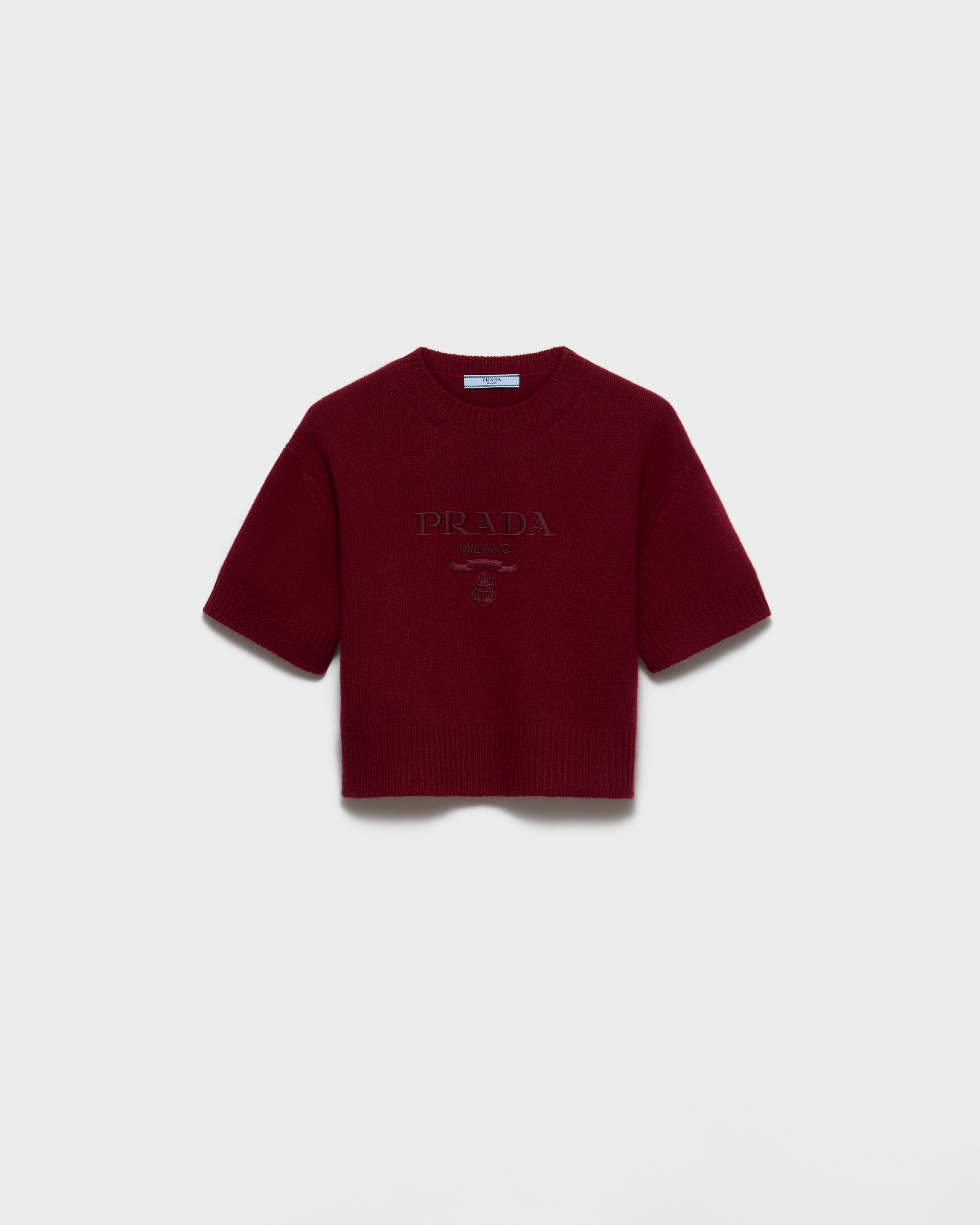 Amaranth Red/maize Yellow Wool And Cashmere Crew-neck Sweater | PRADA