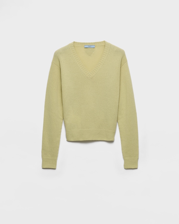 Wool and cashmere V-neck sweater - Powder Blue Wool and cashmere V-neck sweater - Powder Blue