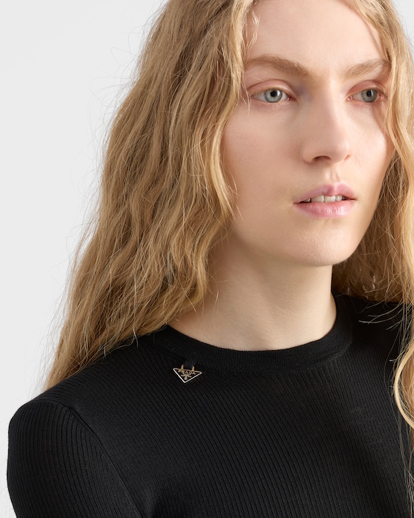 Wool crew-neck sweater - Black Wool crew-neck sweater - Black