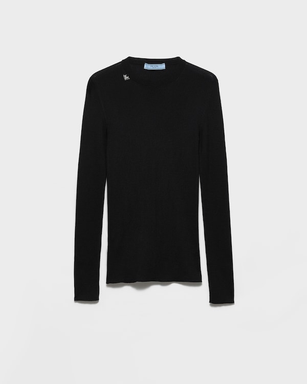 Wool crew-neck sweater - Black Wool crew-neck sweater - Black