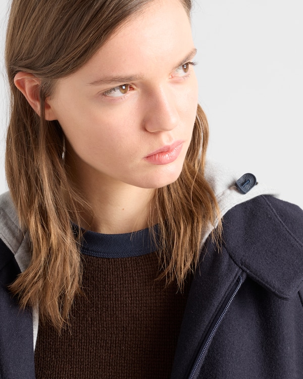 Cashmere crew-neck sweater - Dark Brown/Blue Cashmere crew-neck sweater - Dark Brown/Blue