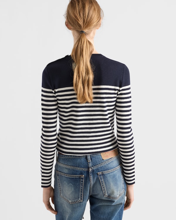 Striped wool sweater - Blue/White Striped wool sweater - Blue/White