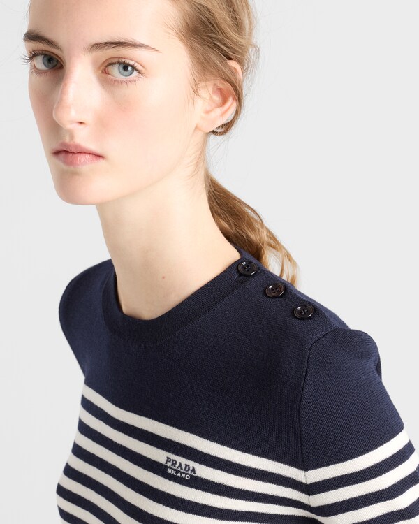 Striped wool sweater - Blue/White Striped wool sweater - Blue/White