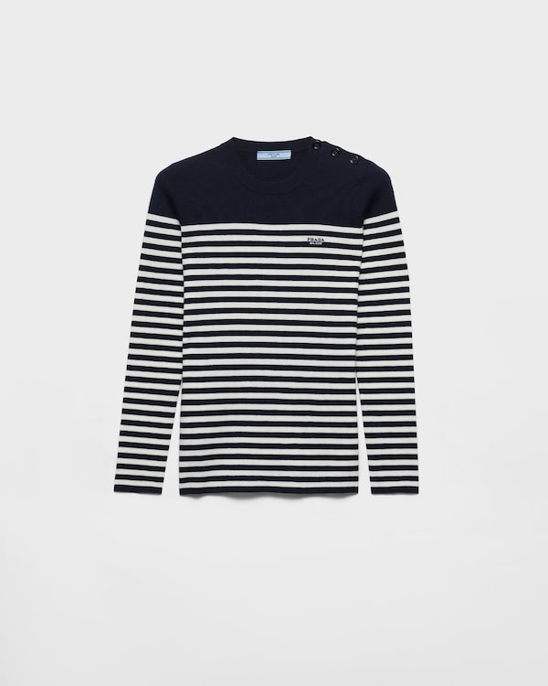 Striped wool sweater - Blue/White Striped wool sweater - Blue/White