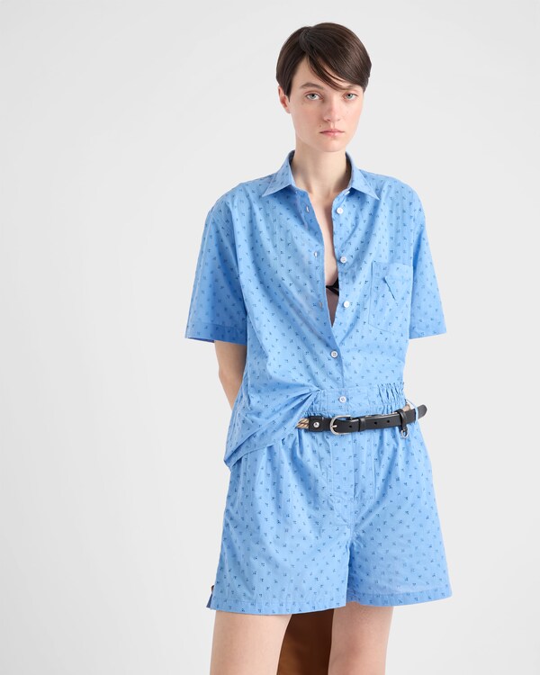 Eyelet lace Bermudas - Sapphire Blue Eyelet lace Bermudas - Sapphire Blue