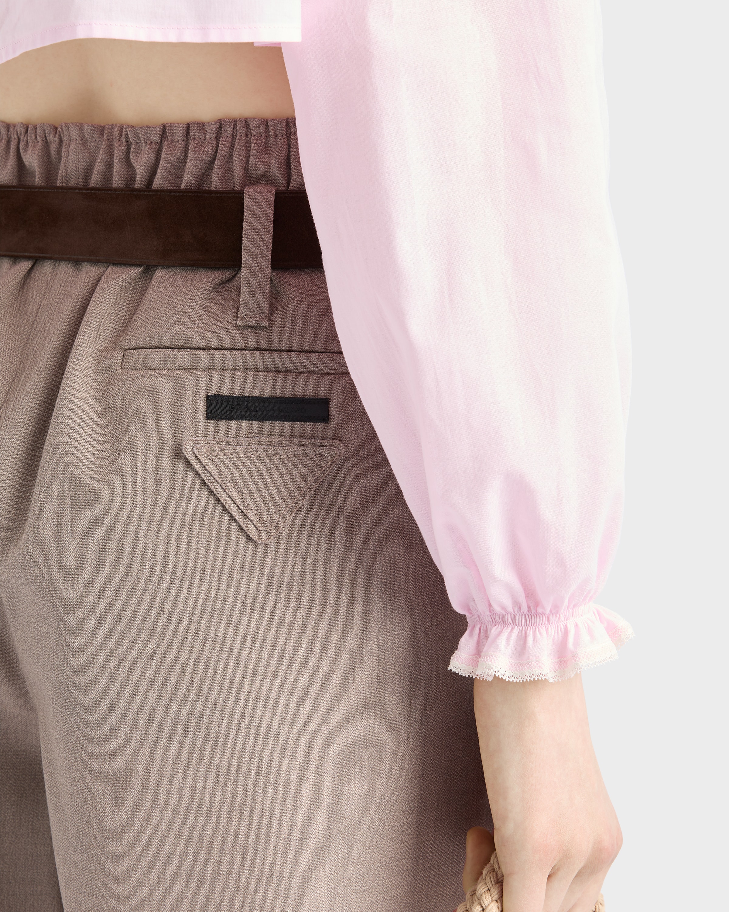 Prada ショートパンツ 杢糸ウール Mouline wool shorts 関税込 Sand Beige Mouliné wool shorts | PRADA
