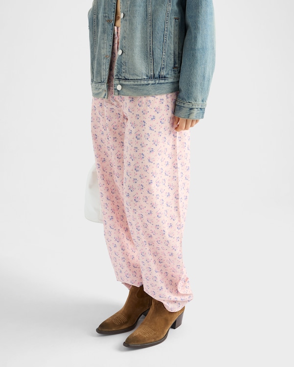 Floral print batiste pants - Pink Floral print batiste pants - Pink