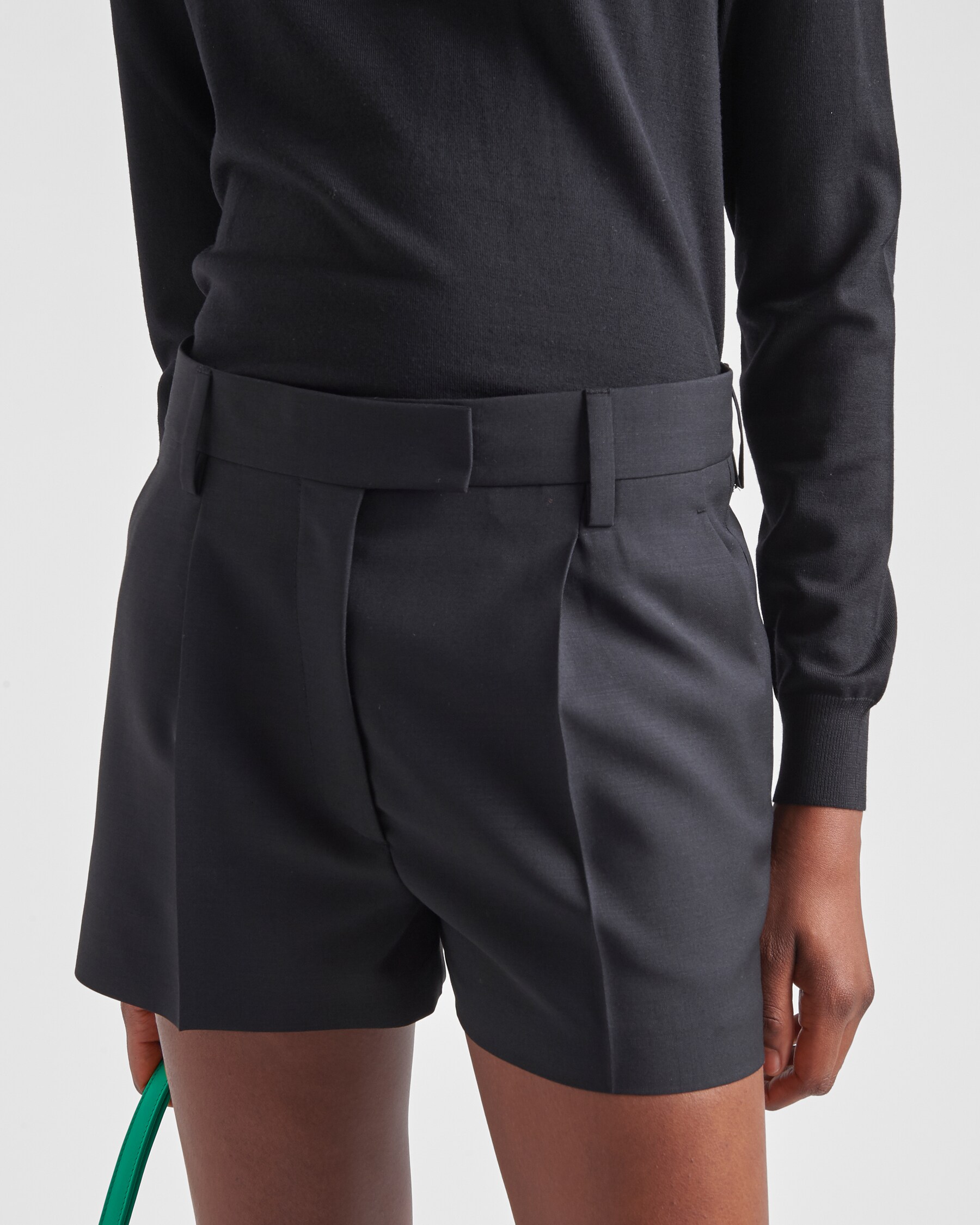 Mohair mini shorts- black main image 0