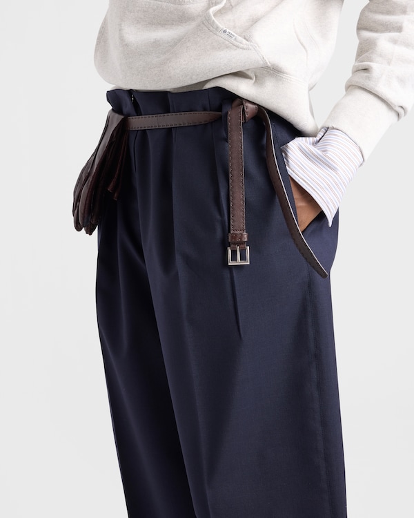 Hose aus leichtem Mohair - Blau Hose aus leichtem Mohair - Blau