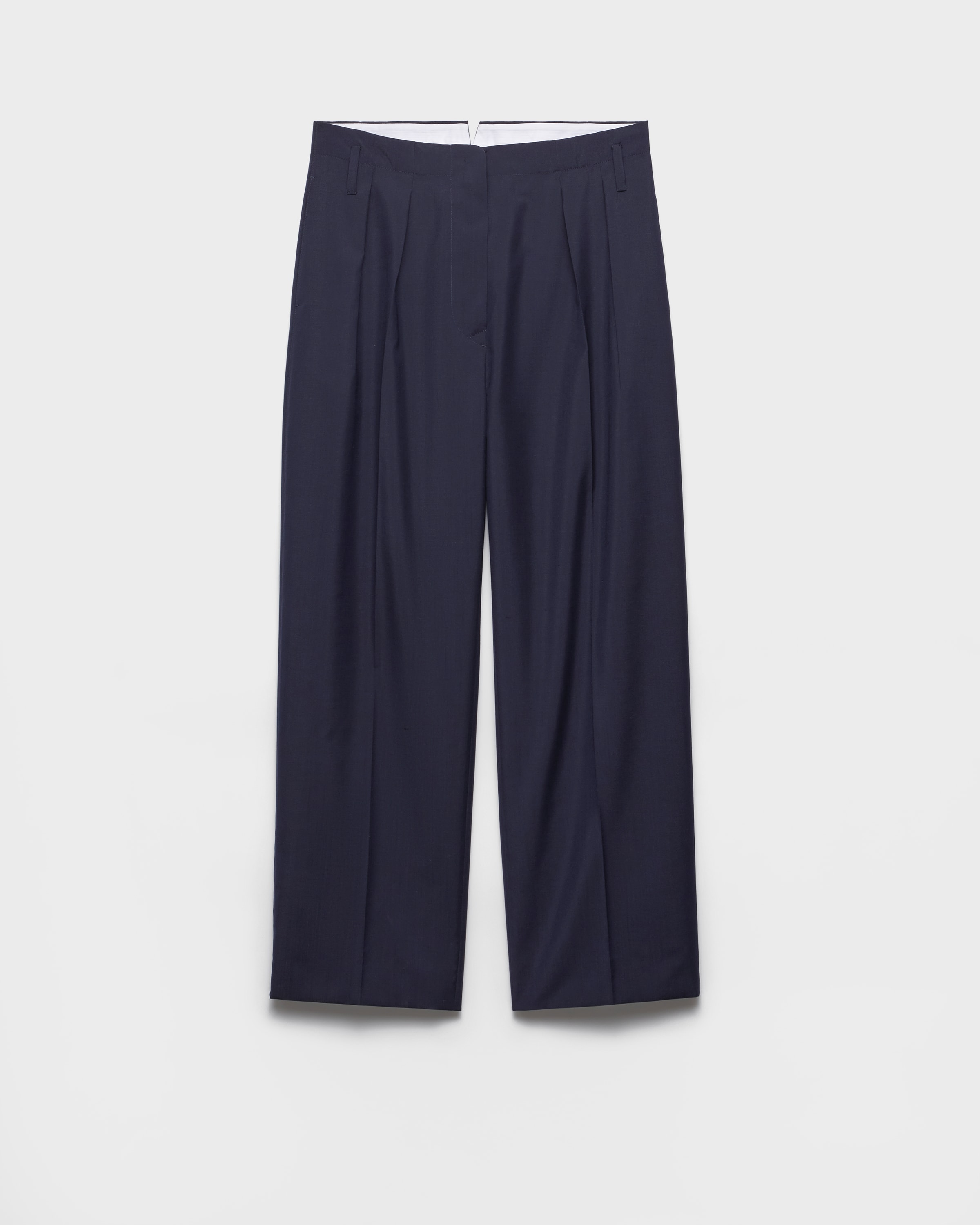 Navy Light Mohair Pants | PRADA - United States