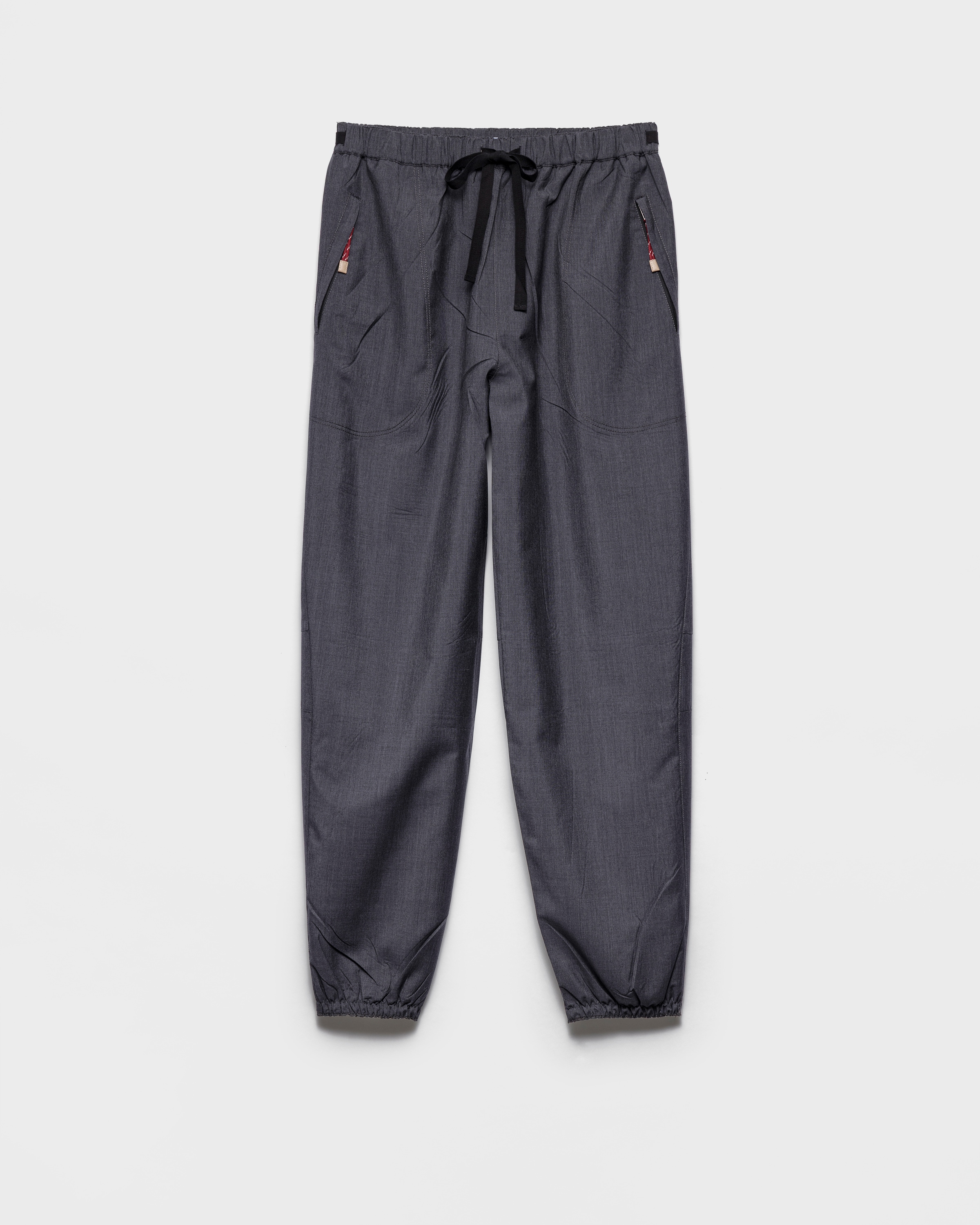 Slate Gray Light Mohair Joggers | PRADA - Singapore