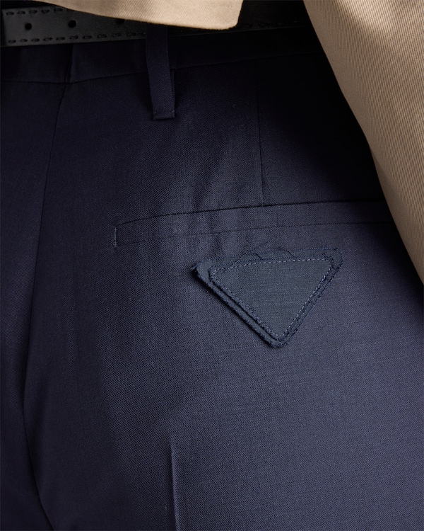 Hose aus leichtem Mohair - Blau Hose aus leichtem Mohair - Blau