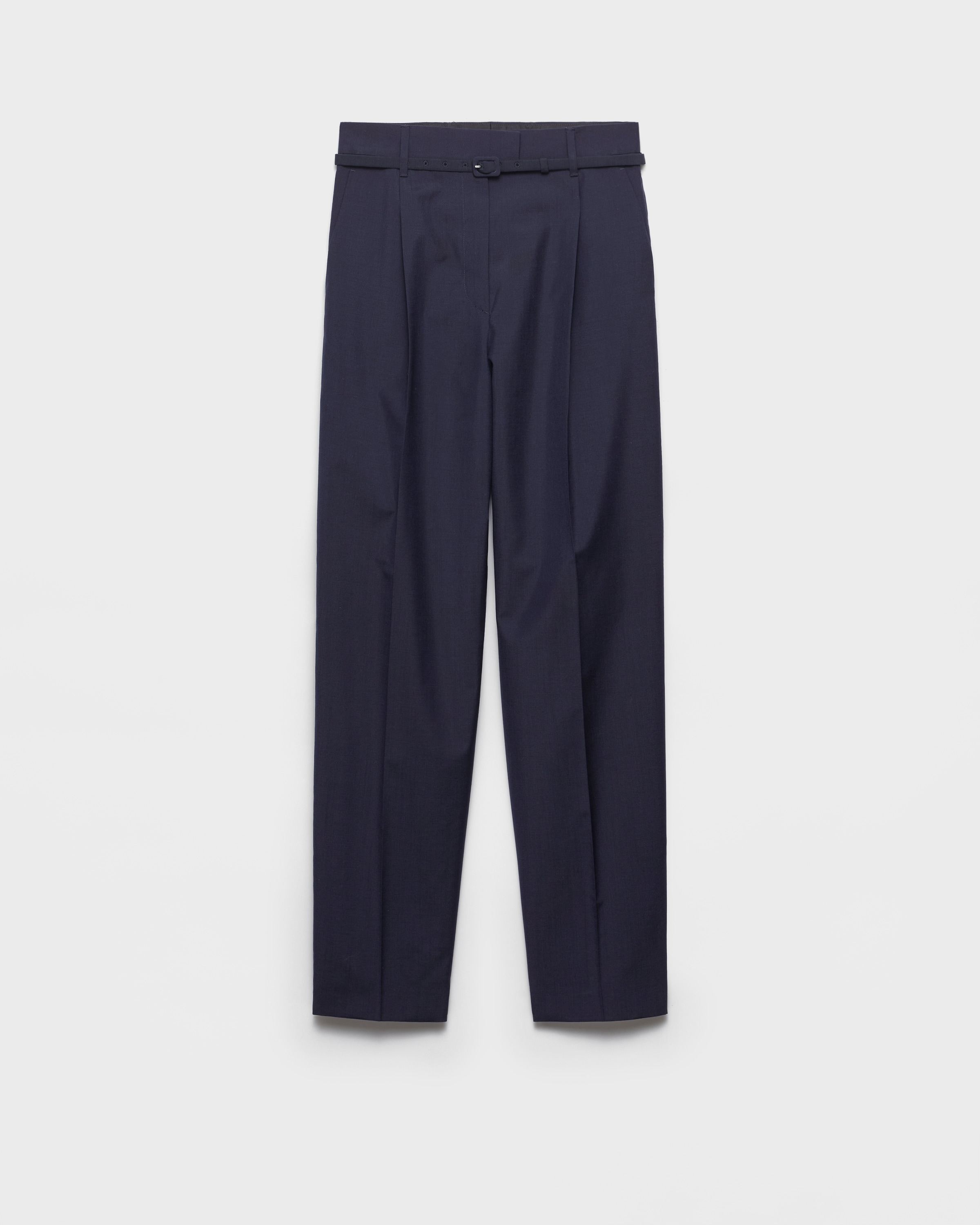 Navy Light Mohair Pants | PRADA - Singapore