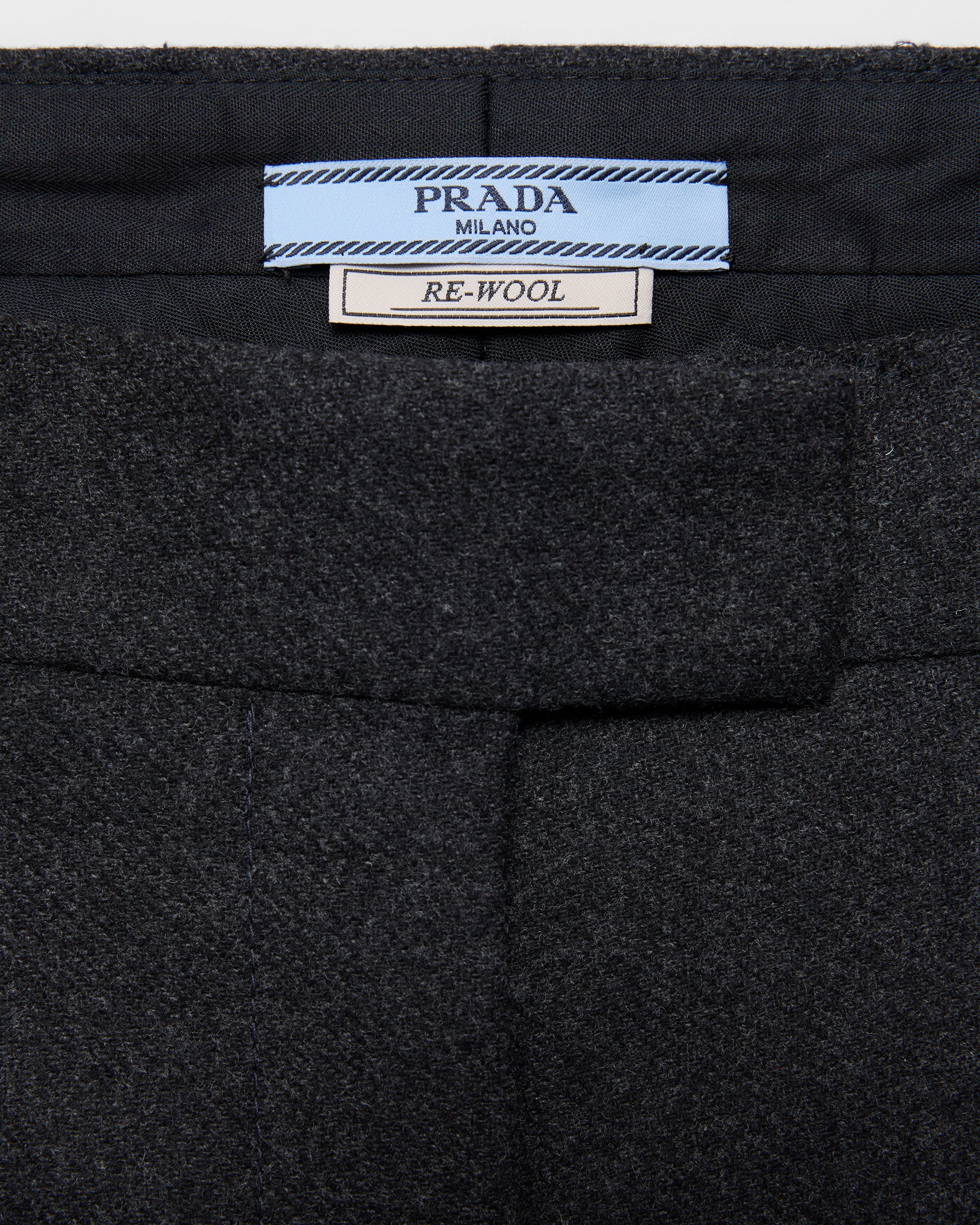 Anthracite Gray Re-wool Pants | PRADA - Canada