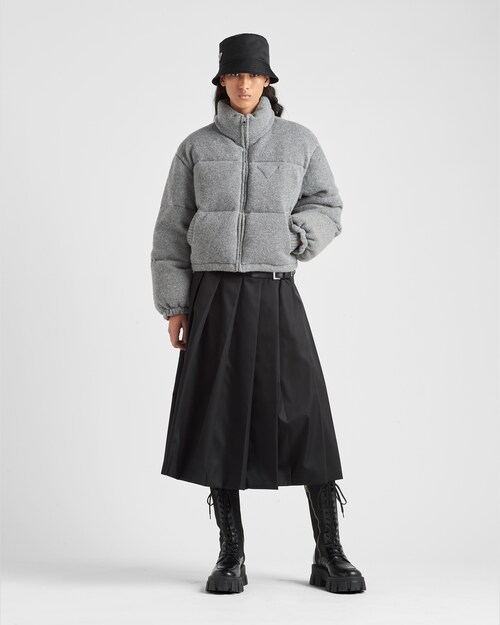 Grey Wool and cashmere puffer jacket 