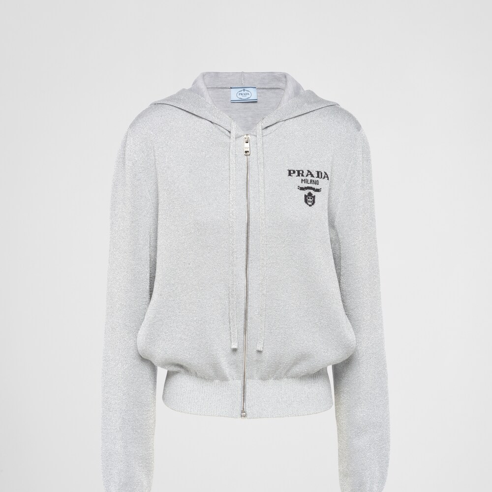 Prada Cashmere and lurex hoodie 1