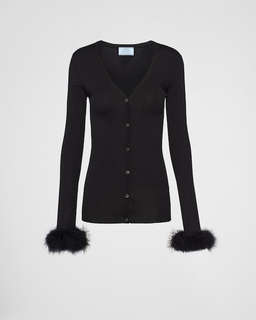 Black Silk cardigan | Prada
