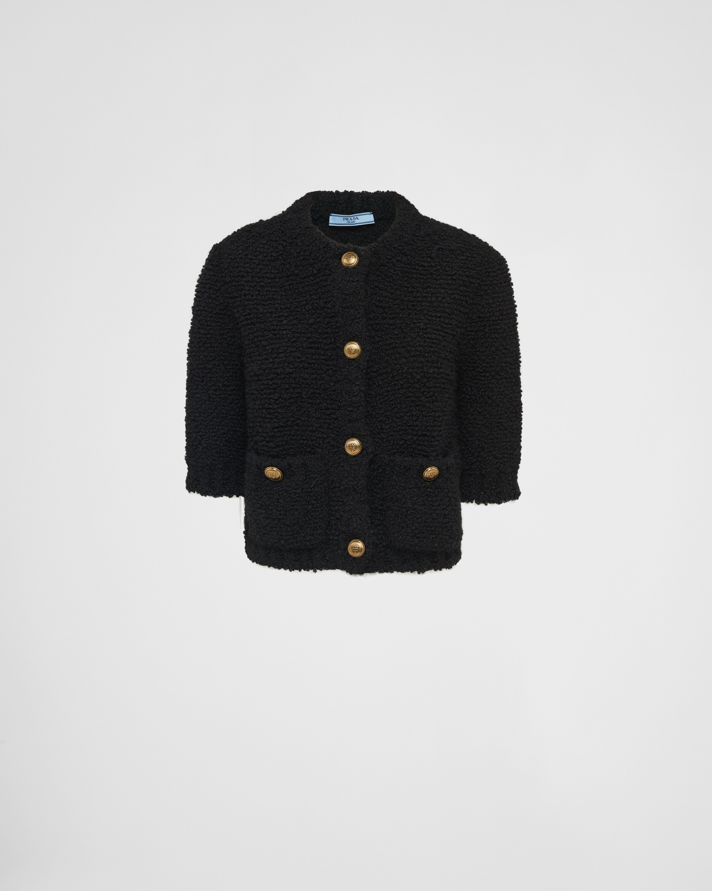 Prada Women's Bouclé Mohair Cardigan In Black