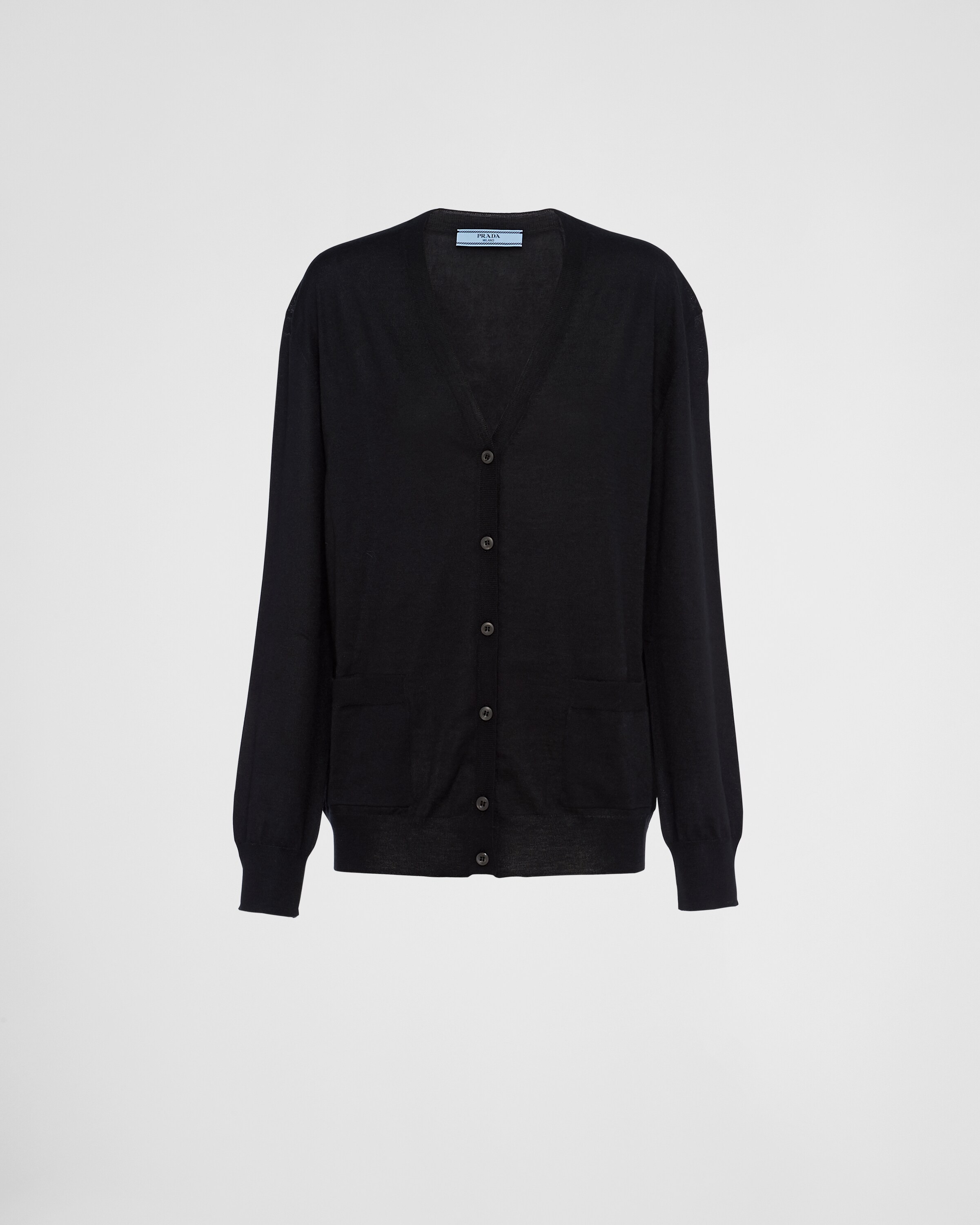 Shop Prada Wool And Cashmere Cardigan In Black