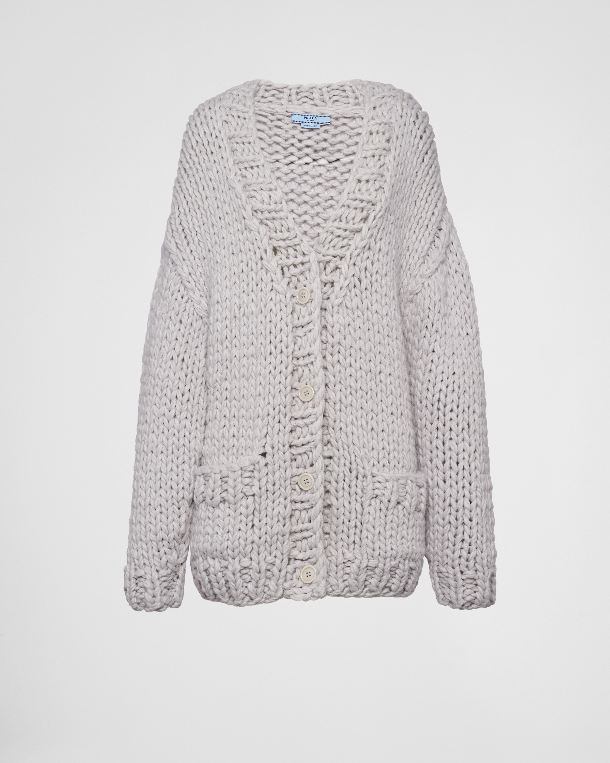Chalk White Wool Cardigan PRADA