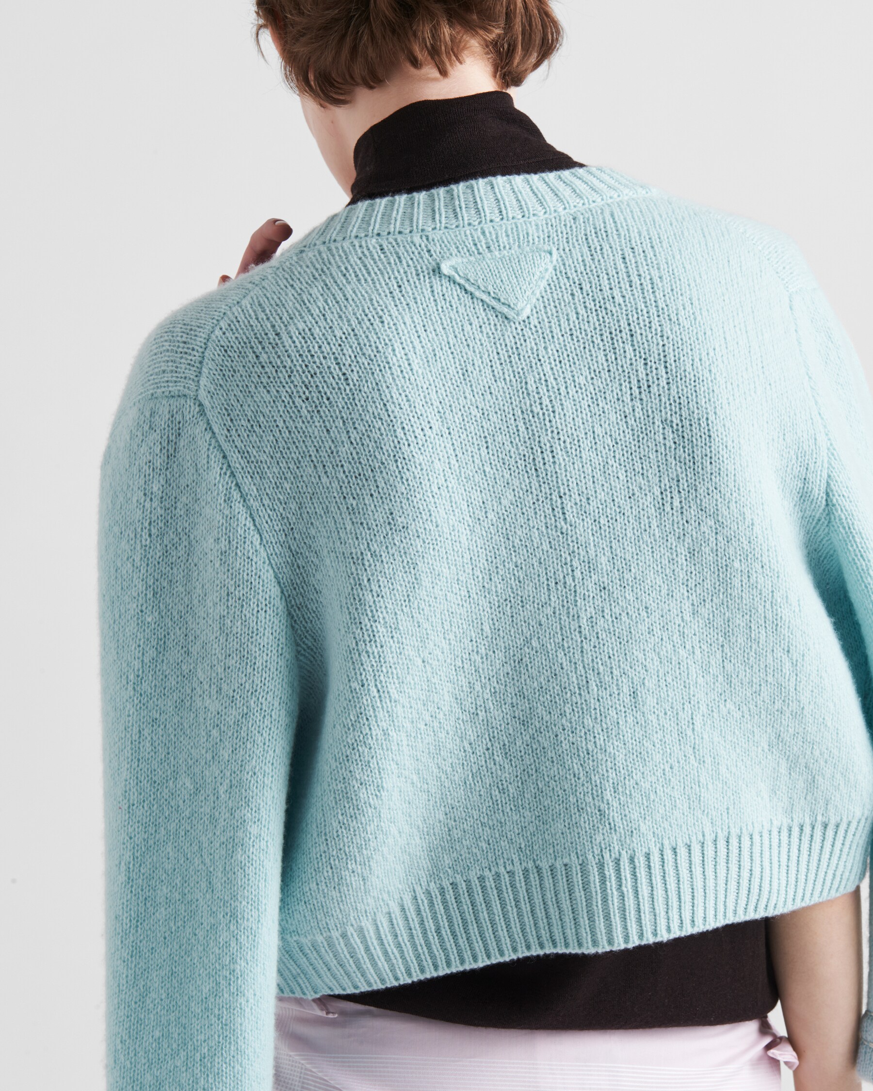 Prada Cashmere Cardigan Prada Triangle-logo Wool-cashmere Cardigan 