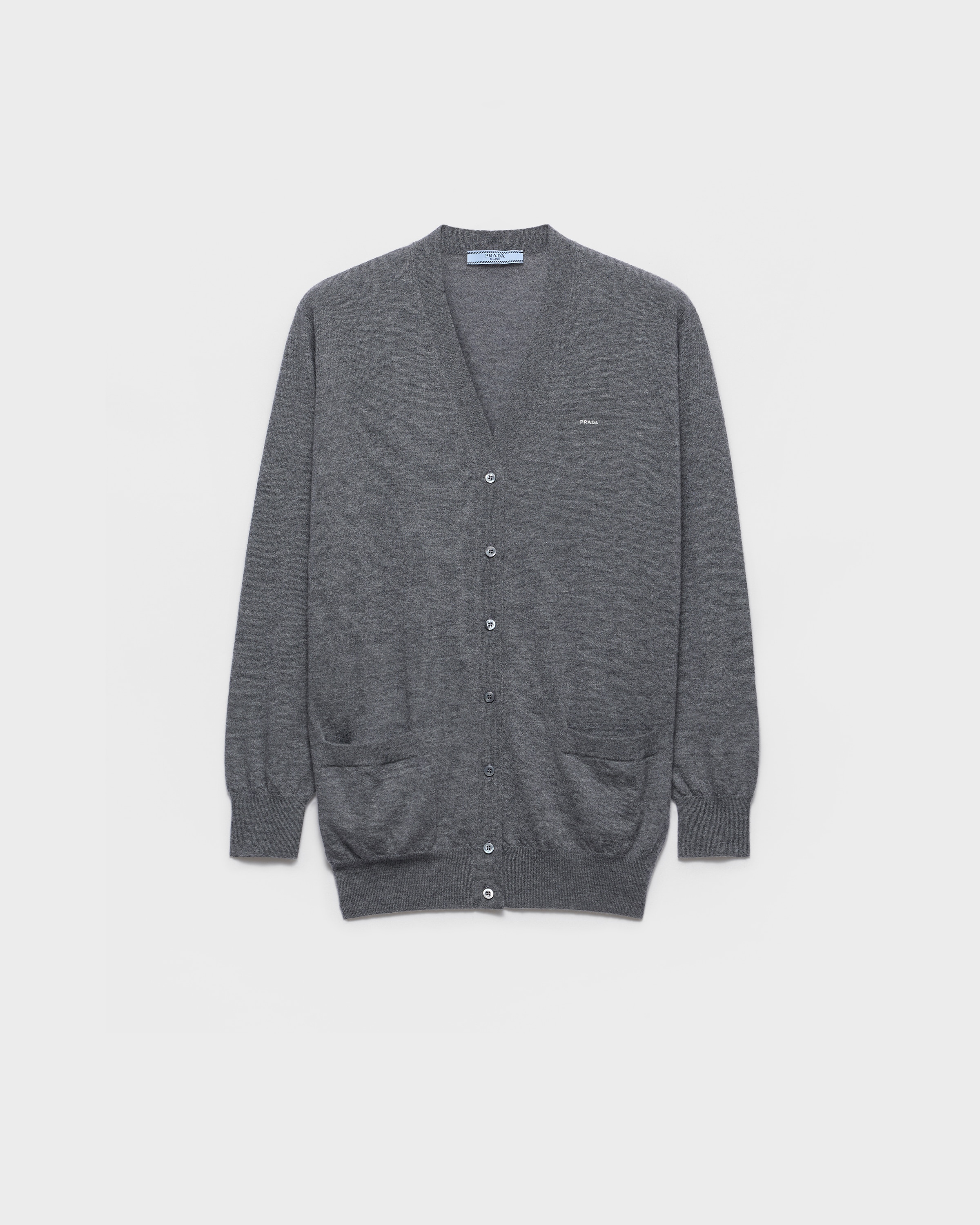 Slate Gray Cashmere Cardigan | PRADA