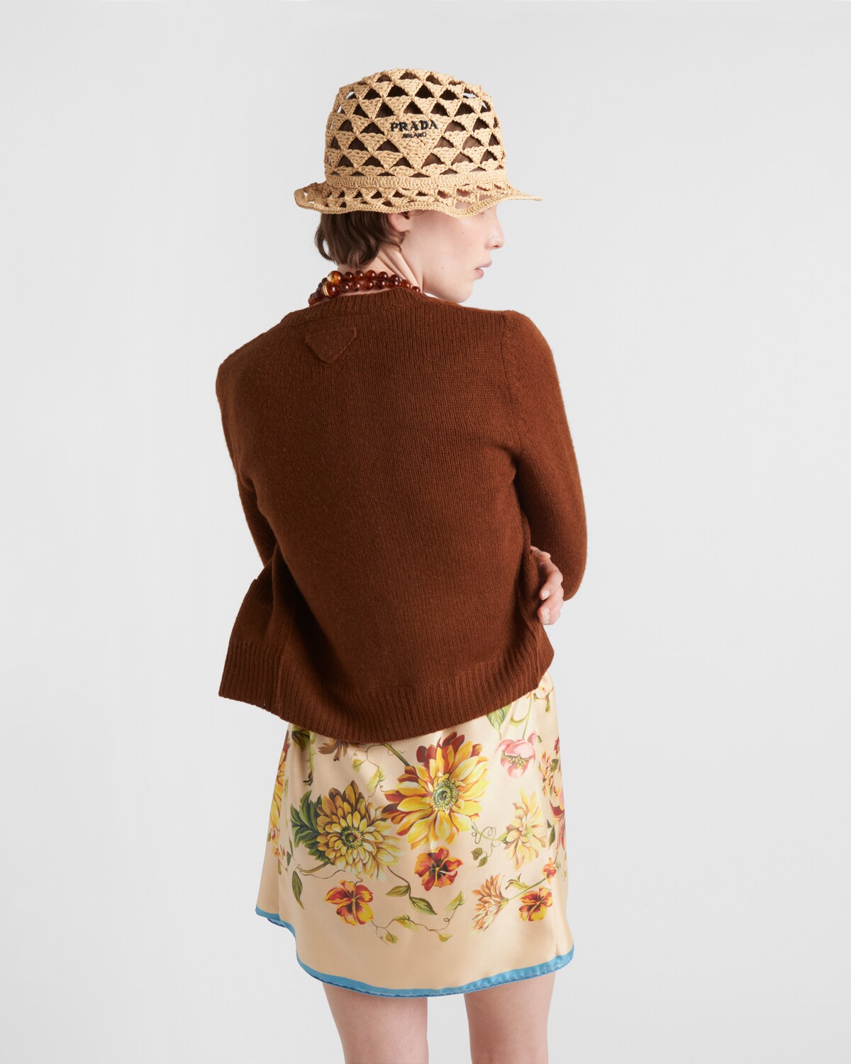 Prada Women Camel Wool Blend Cardigan main image 1