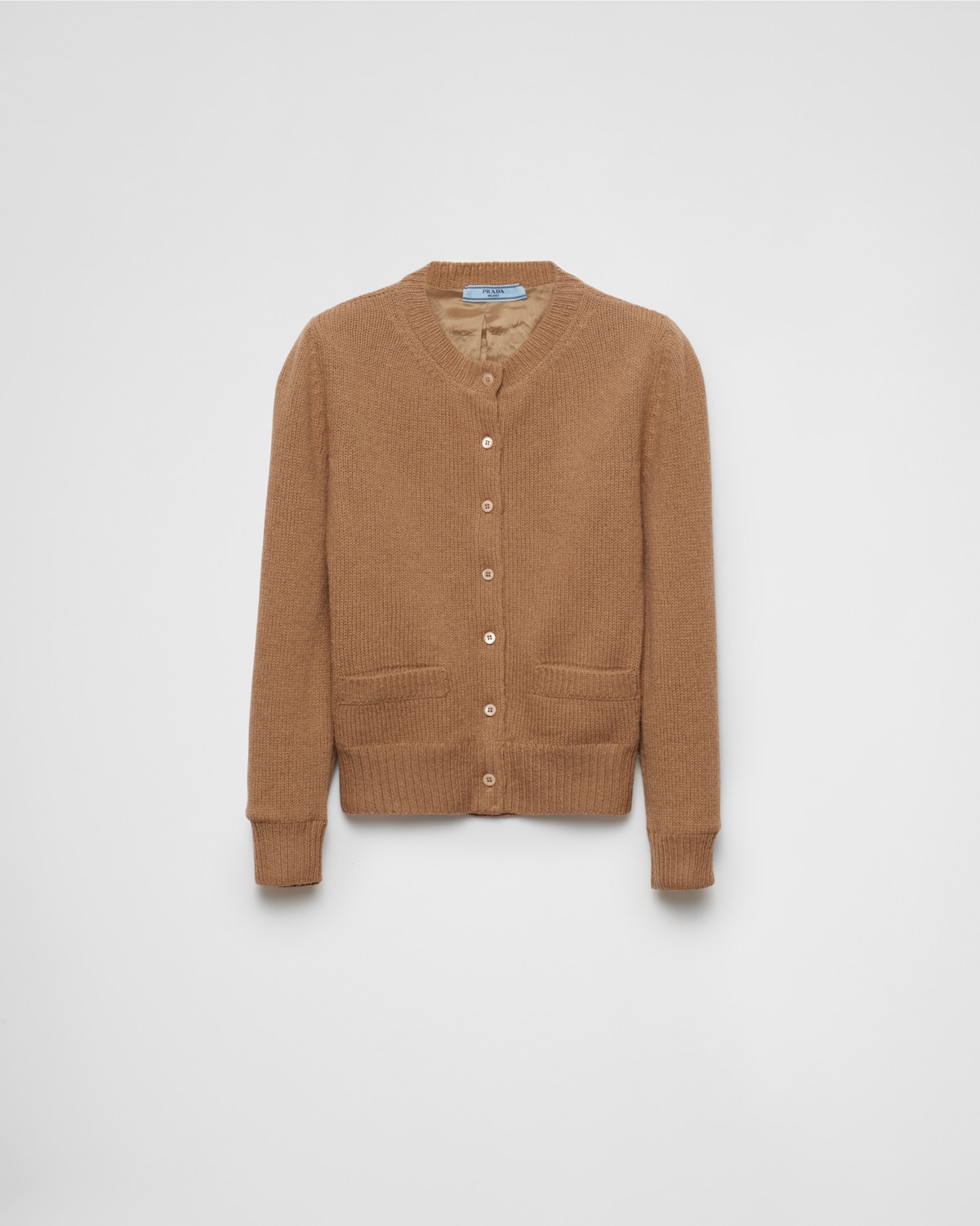 Prada Women Cappuccino Wool Blend Oversize Cardigan